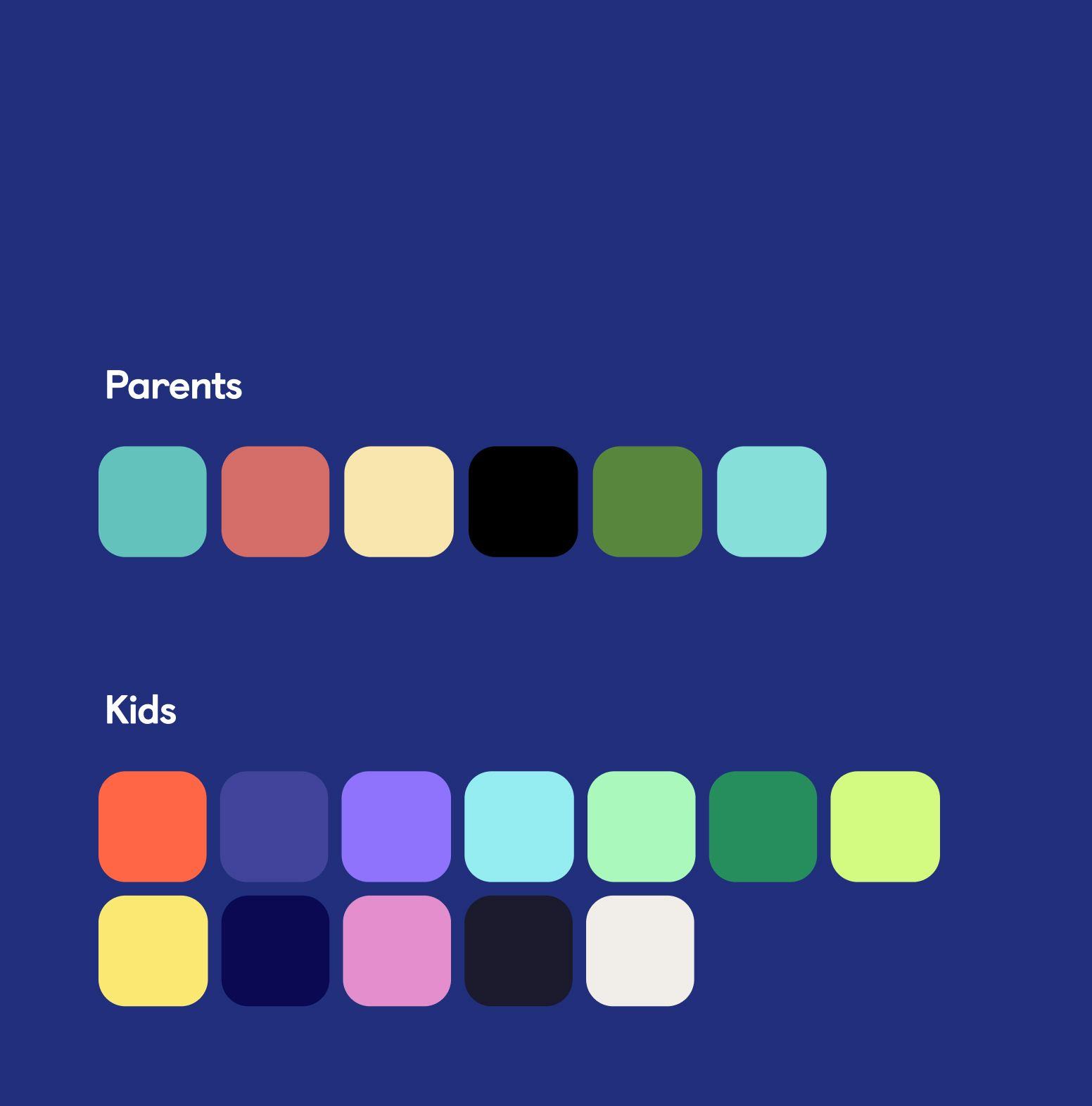 Kanjo Health colour palette design