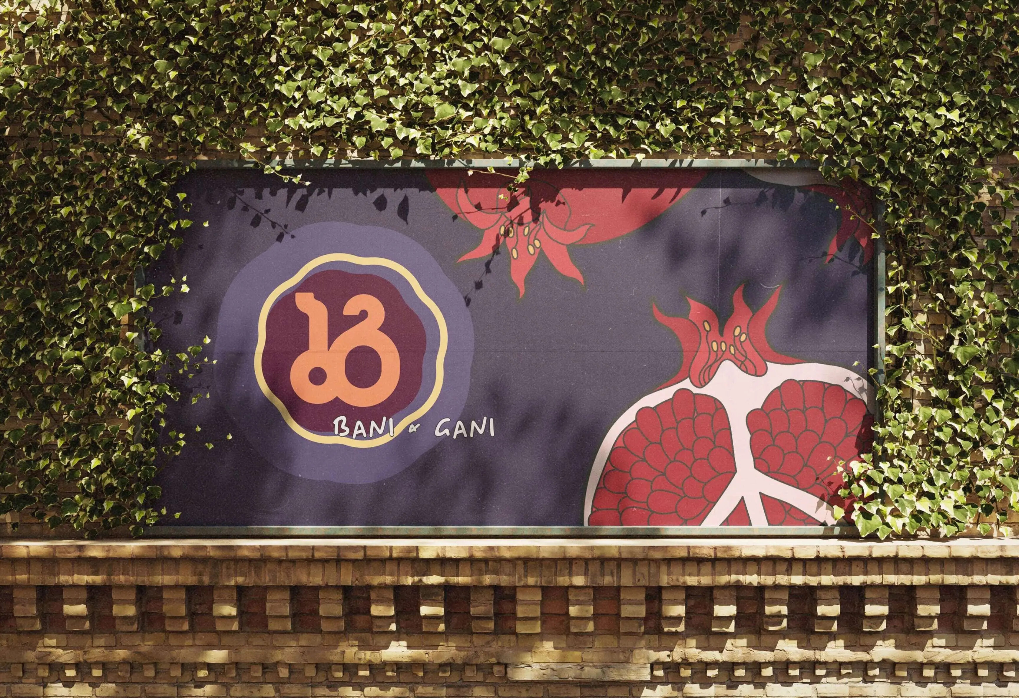 outdoor poster board for Georgian restaurant brand identity Bani & Gani